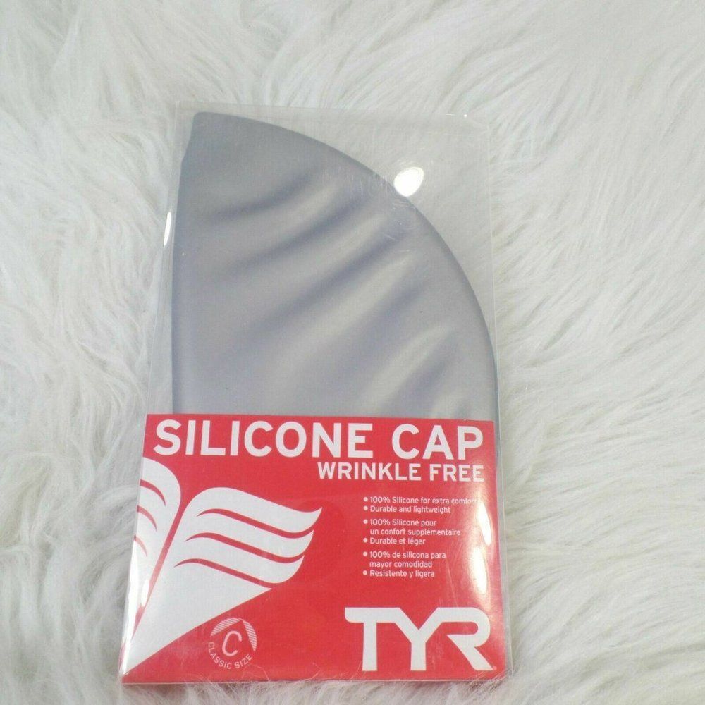 TYR Wrinkle Free Silicone Cap, Silver, One Size Classic Fit